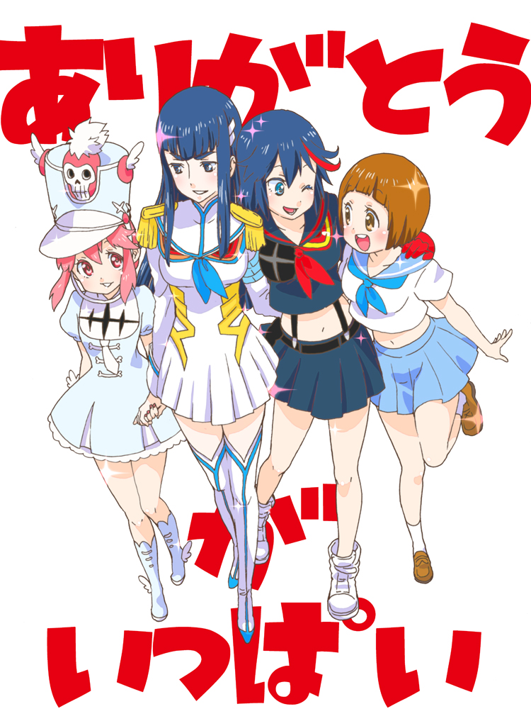 matoi ryuuko, senketsu, kiryuuin satsuki, mankanshoku mako, junketsu, and 1 more (kill la kill) drawn by chimu_(chimoon)