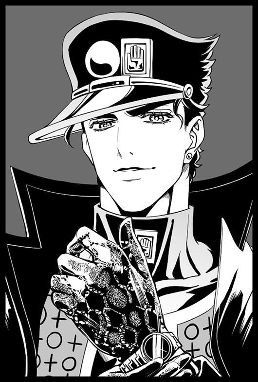 kujo jotaro (jojo no kimyou na bouken and 1 more) drawn by lanxjourney