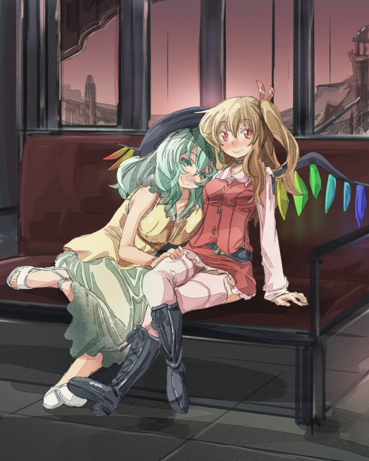 flandre scarlet and komeiji koishi (touhou) drawn by yohane