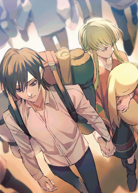 c.c., lelouch vi britannia, and cheese-kun (code geass and 1 more) drawn by taaro_(heather789262)