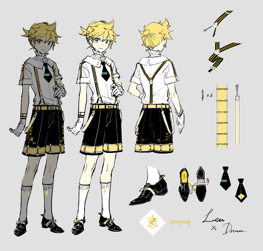 kagamine len (vocaloid and 1 more) drawn by rella