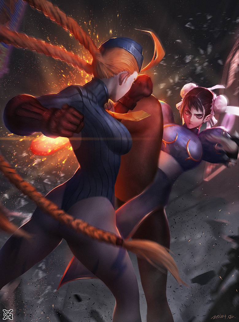 chun-li and cammy white (street fighter) drawn by xiaoguimist