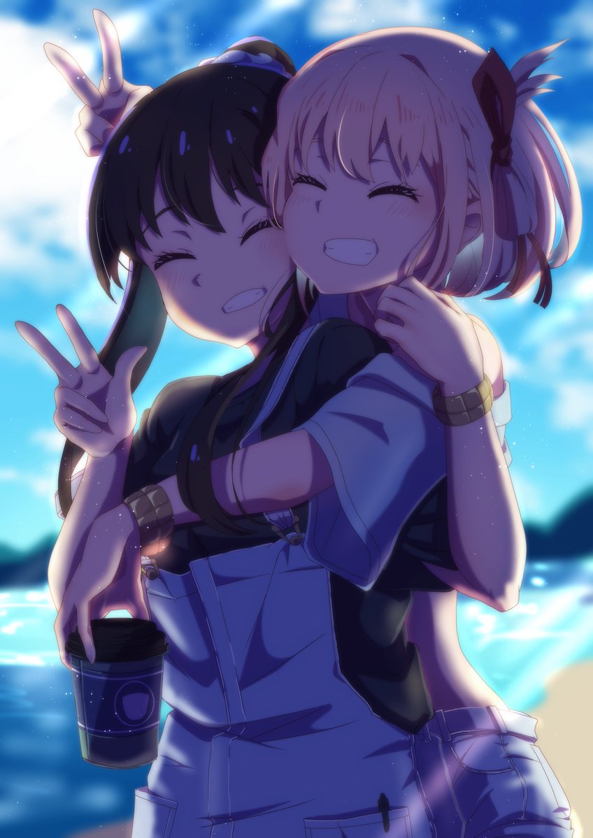 nishikigi chisato and inoue takina (lycoris recoil) drawn by grylls_kuma