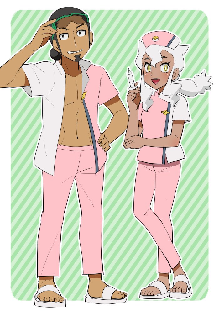 professor kukui and professor burnet (pokemon and 1 more) drawn by djmn_c