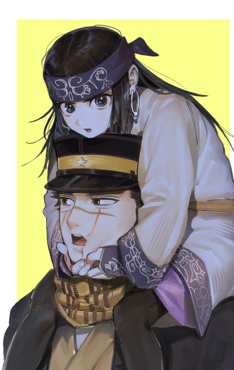sugimoto saichi and asirpa (golden kamuy) drawn by yongsa_(y0ngs4)