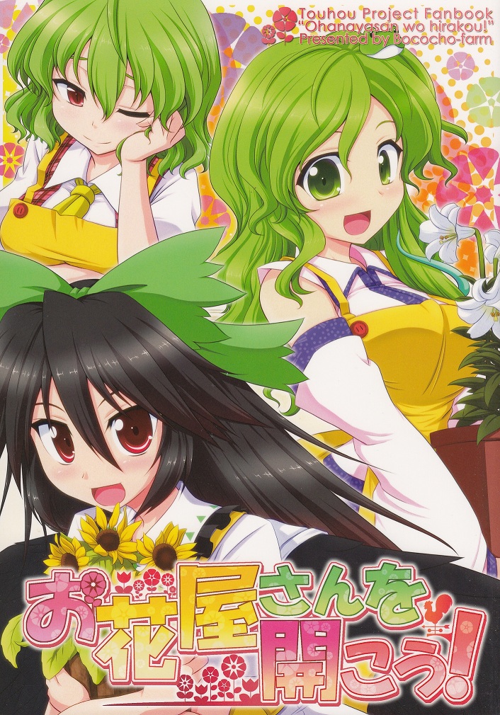kochiya sanae, reiuji utsuho, and kazami yuuka (touhou) drawn by bococho