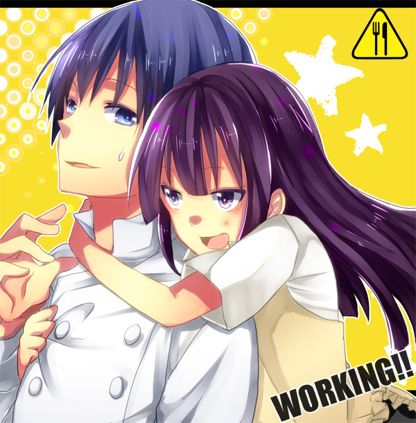 yamada aoi and souma hiroomi (working!!) drawn by maregatsukoyori
