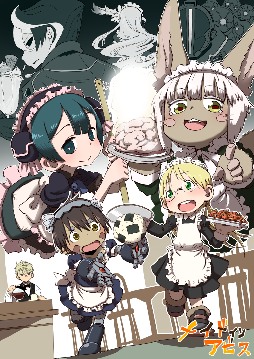 nanachi, reg, riko, ozen, bondrewd, and 4 more (made in abyss) drawn by uchuu_ika