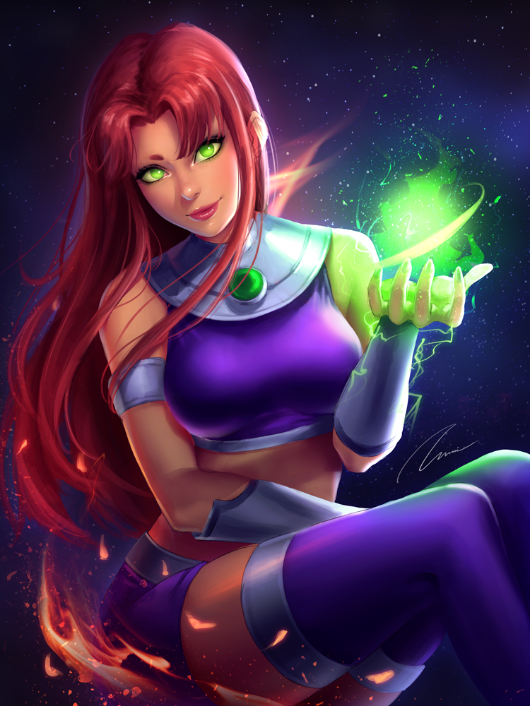 starfire (dc comics and 1 more) drawn by umigraphics