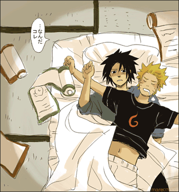 uzumaki naruto and uchiha sasuke (naruto) drawn by mare_(artist)