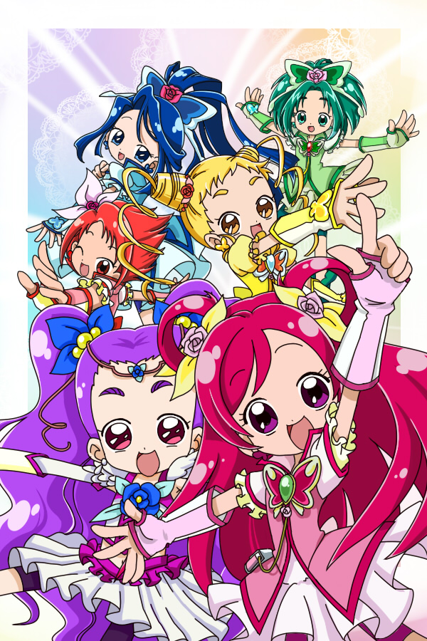 yumehara nozomi, minazuki karen, cure dream, kasugano urara, akimoto komachi, and 8 more (precure and 4 more) drawn by imahia