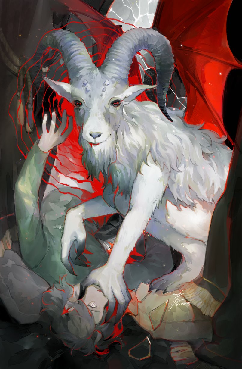 mithrun and goat (dungeon meshi) drawn by carm_(ruoyeahs)