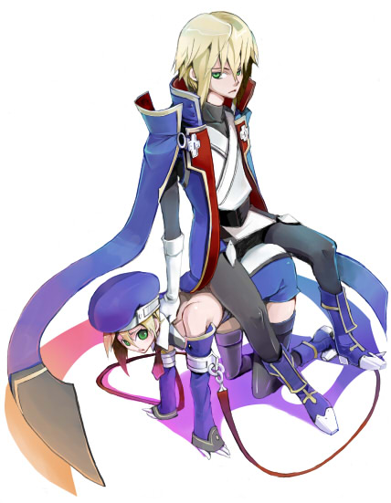 noel vermillion and jin kisaragi (blazblue) drawn by nekoda_kuro