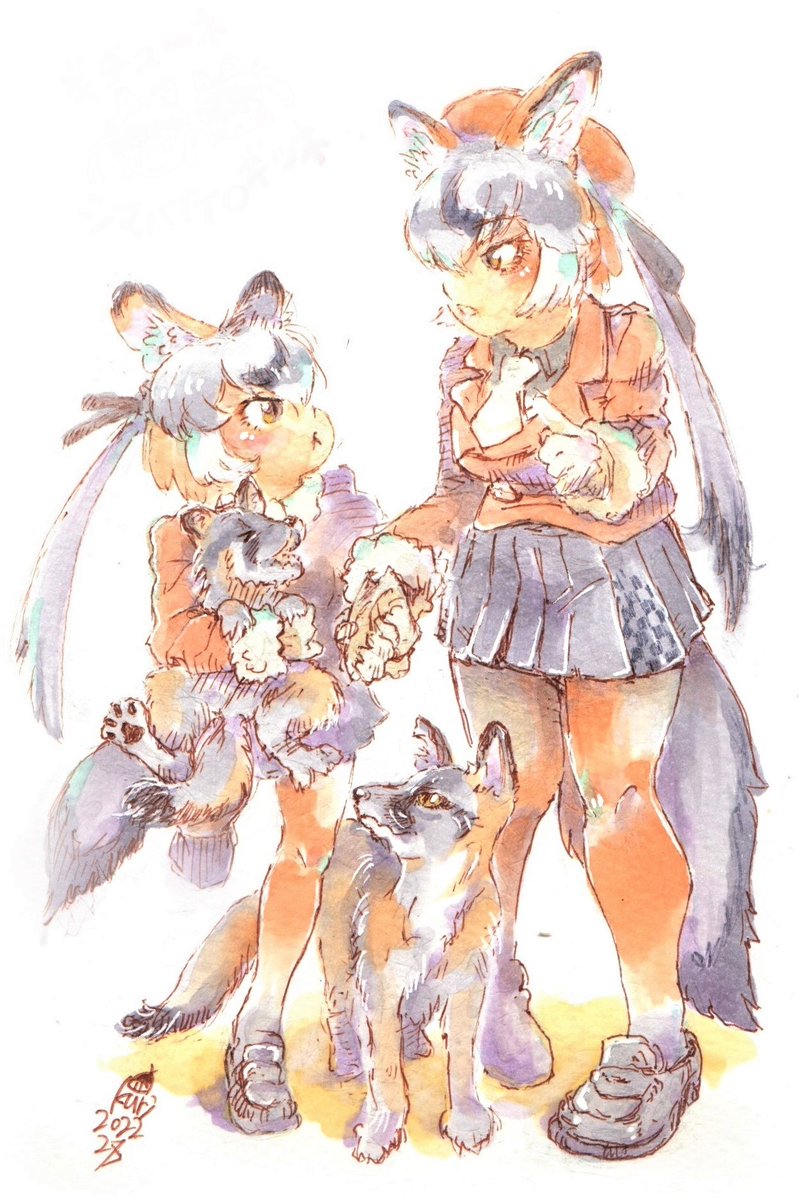 island fox (kemono friends and 2 more) drawn by kuri_no_sato