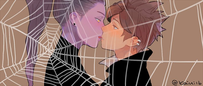 tracer and widowmaker (overwatch and 1 more) drawn by kaiui16