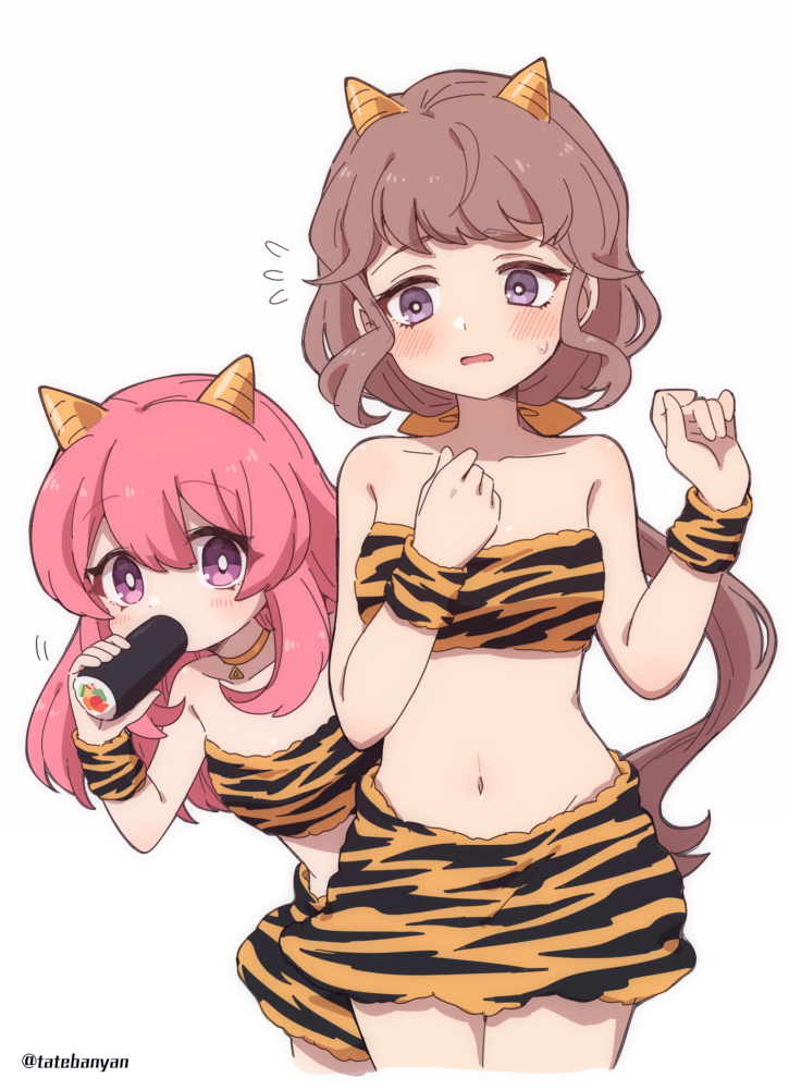 miharu and amami elna (youkai watch and 1 more) drawn by tabana