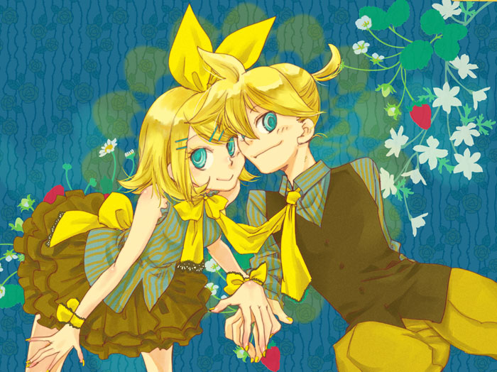 kagamine rin and kagamine len (vocaloid) drawn by hoshino_hitsuki