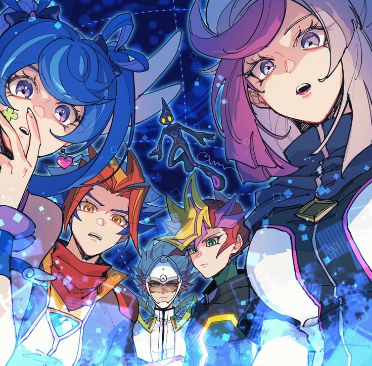 zaizen aoi, fujiki yusaku, blue angel, kogami ryoken, playmaker, and 6 more (yu-gi-oh! and 2 more)
