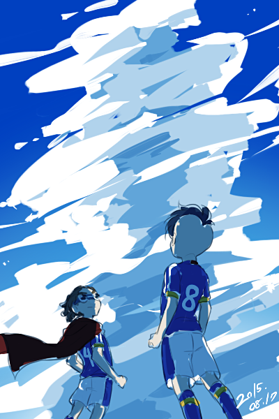 kidou yuuto and fudou akio (inazuma eleven) drawn by saku_anna