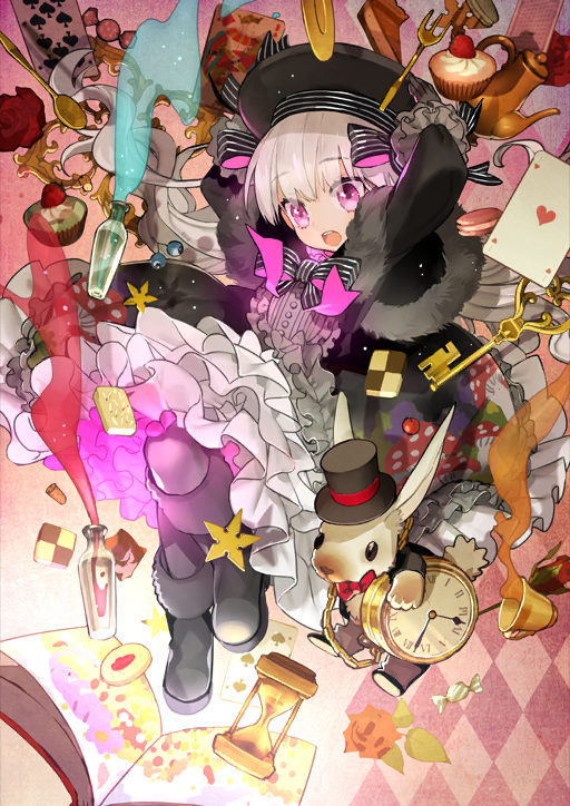nursery rhyme and white rabbit (fate and 2 more) drawn by wada_arco