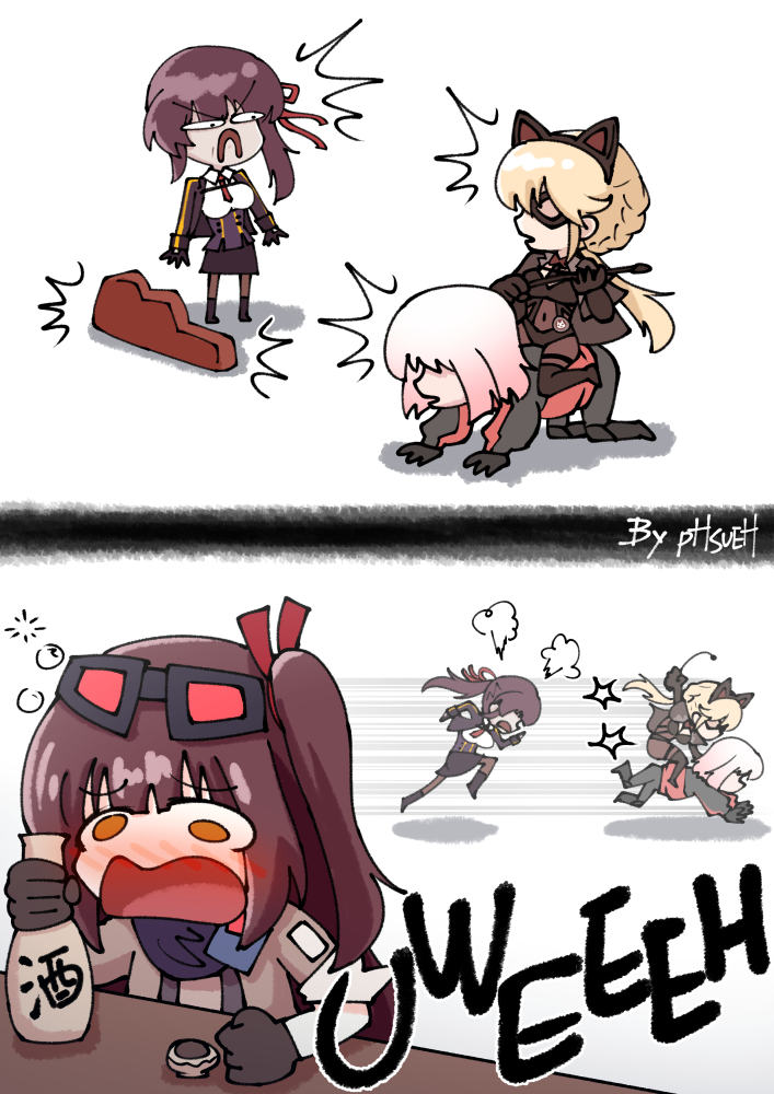 wa2000, ots-14, female commander, groza, makiatto, and 1 more (girls' frontline and 2 more) drawn by phsueh