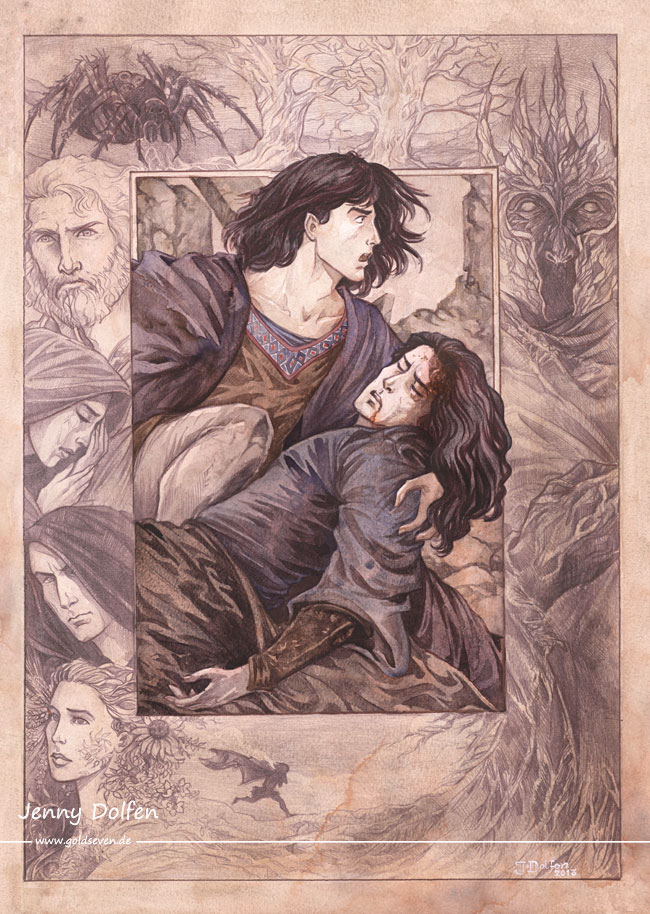 morgoth, feanor, finwe, varda, manwe, and 3 more (tolkien's legendarium and 1 more) drawn by jenny_dolfen