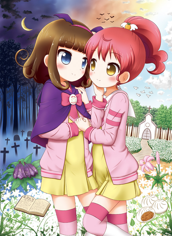 kurosu aroma and shiratama mikan (pretty series and 1 more) drawn by aoba_(kona)