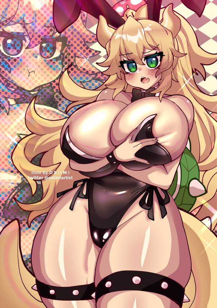 bowsette (mario and 1 more) drawn by osiimi