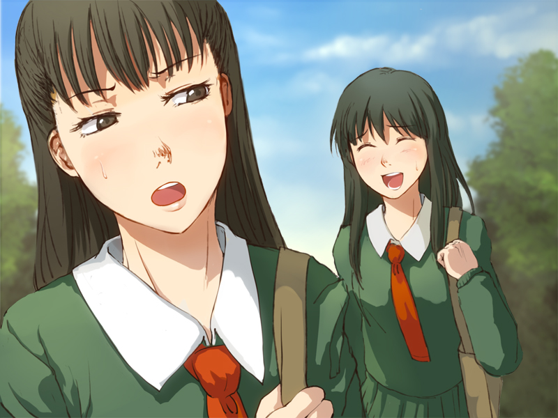 hibara shizuru and misaki touko (mokke) drawn by uruo