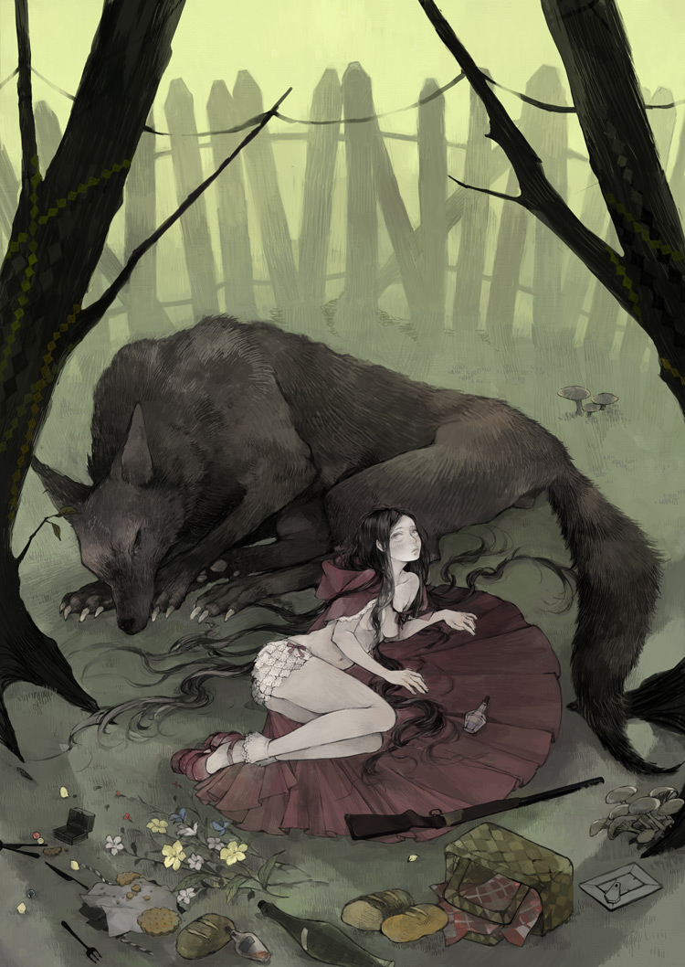 little red riding hood (original and 1 more) drawn by nekosuke_(oxo)
