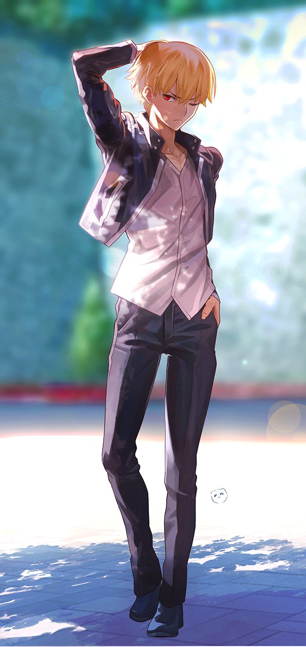 gilgamesh (fate and 2 more) drawn by aora
