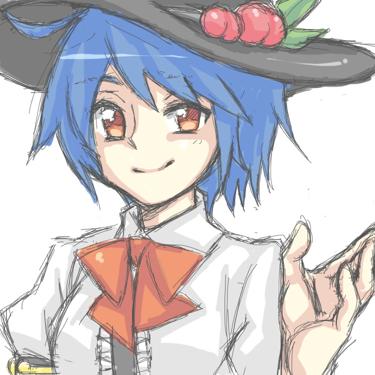 hinanawi tenshi (touhou) drawn by yuusha-chan_(gassaku_no_hito)