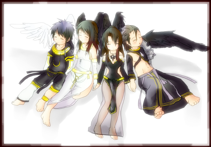morrighan, neamhain, cichol, and nuadha (mabinogi) drawn by reasya