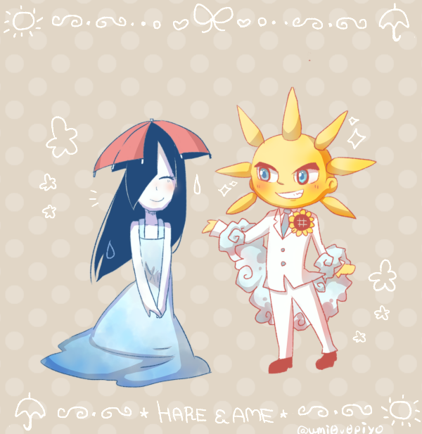 ameonna and hareotoko (youkai watch and 1 more) drawn by umi_(srtm07)