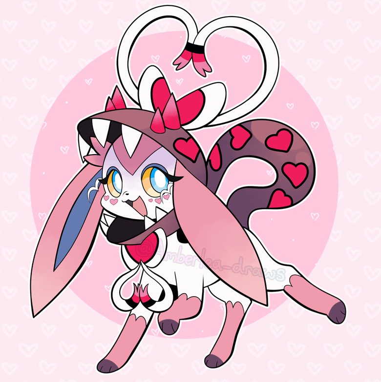 sylveon, farigiraf, and enamorus (pokemon) drawn by amberlea