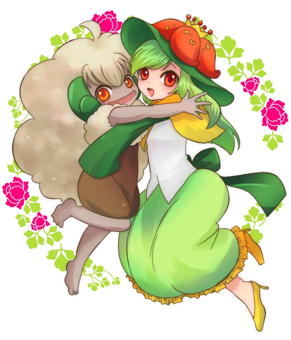 whimsicott and lilligant (pokemon) drawn by ara_(sora-ageha)