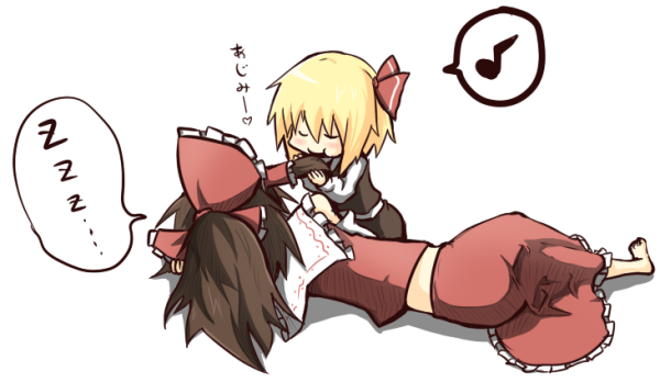 hakurei reimu and rumia (touhou) drawn by asyura_kumo
