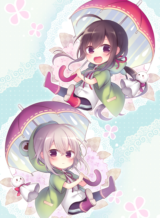 namazuo toushirou and honebami toushirou (touken ranbu) drawn by amane_kurumi