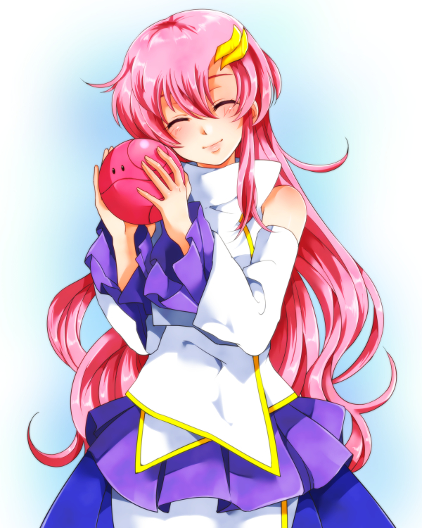 haro and lacus clyne (gundam and 1 more) drawn by maccha_(jam513)