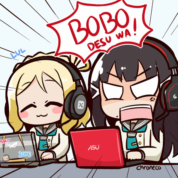 kurosawa dia and ohara mari (love live! and 1 more) drawn by chroneco