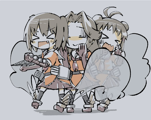 sendai, naka, and jintsuu (kantai collection) drawn by konno_akikaze