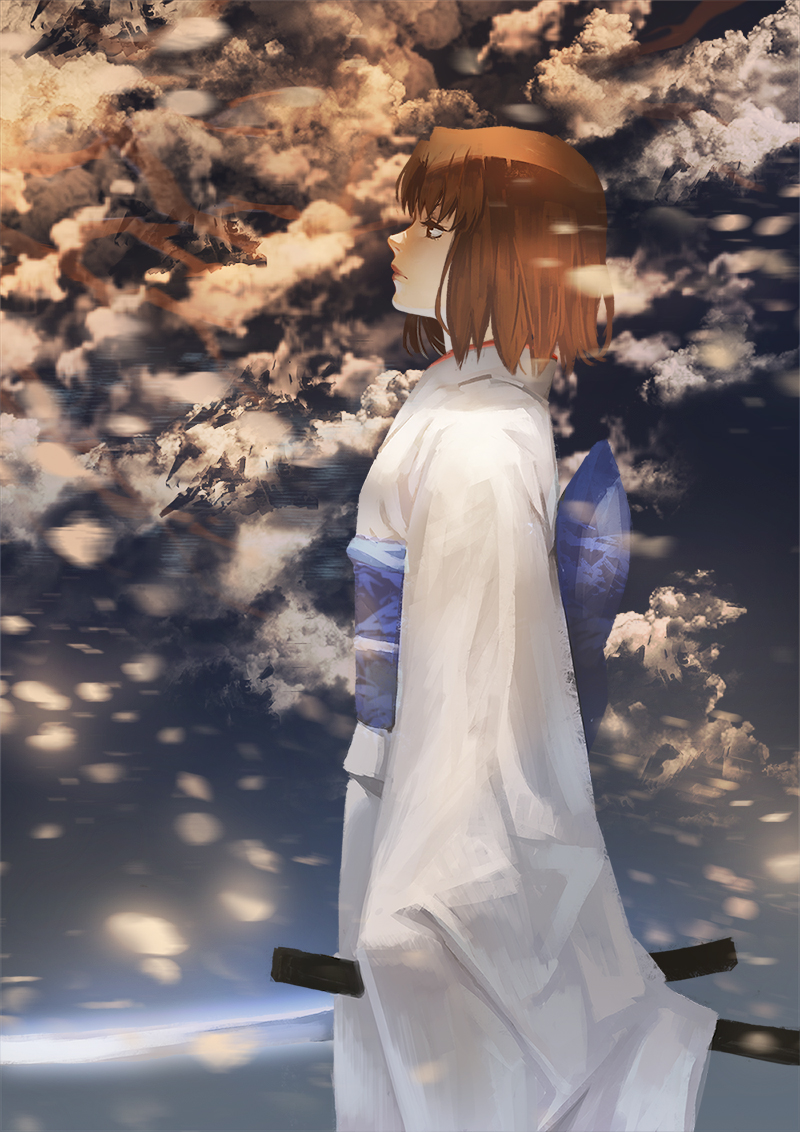 ryougi shiki and void shiki (fate and 2 more) drawn by zhoumo_fangjia