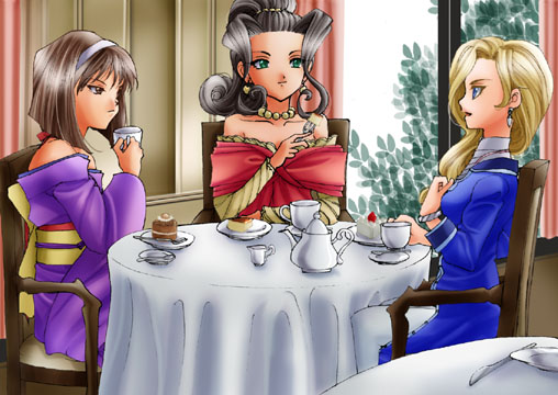 kanzaki sumire, glycine bleumer, and soletta orihime (sakura taisen and 2 more) drawn by sirotuka_lambda