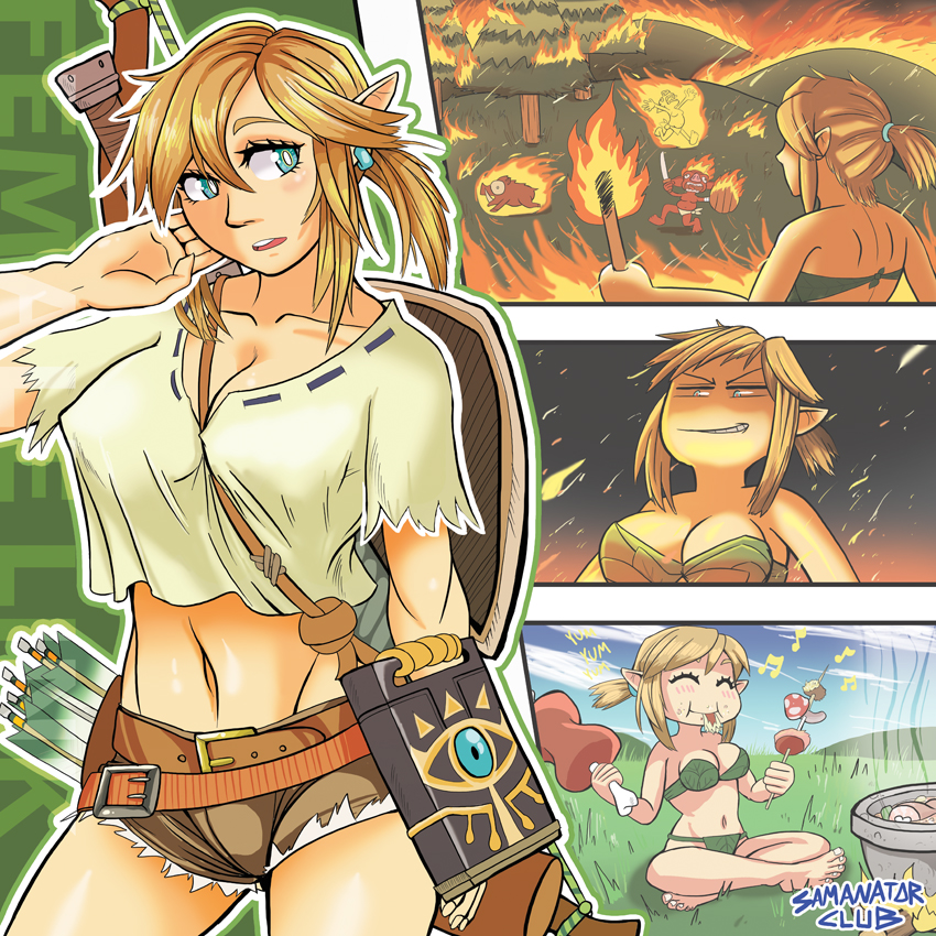 link and bokoblin (the legend of zelda and 1 more) drawn by samanator_club