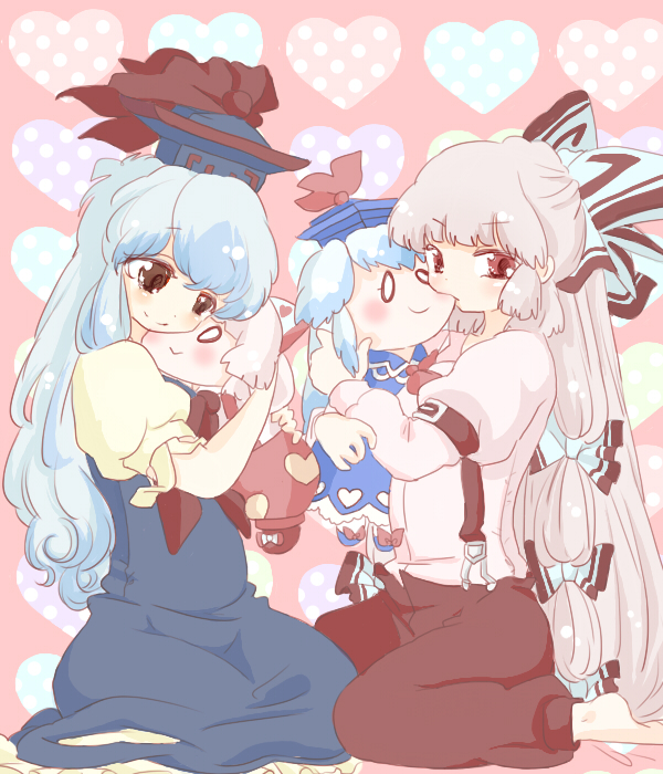 fujiwara no mokou and kamishirasawa keine (touhou) drawn by komaku_juushoku