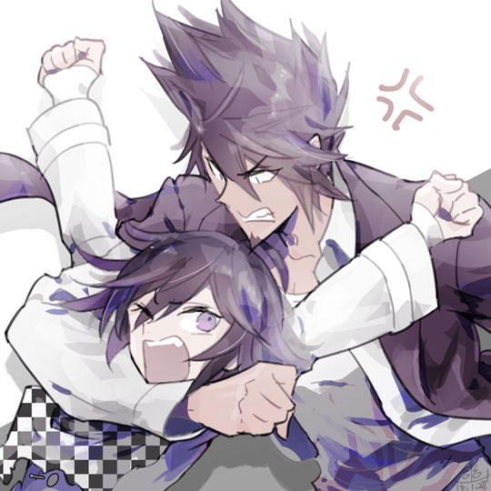 oma kokichi and momota kaito (danganronpa and 1 more) drawn by u_u_ki_u_u
