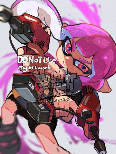 inkling player character and inkling girl (splatoon and 1 more) drawn by hirotaka_(hrtk990203)