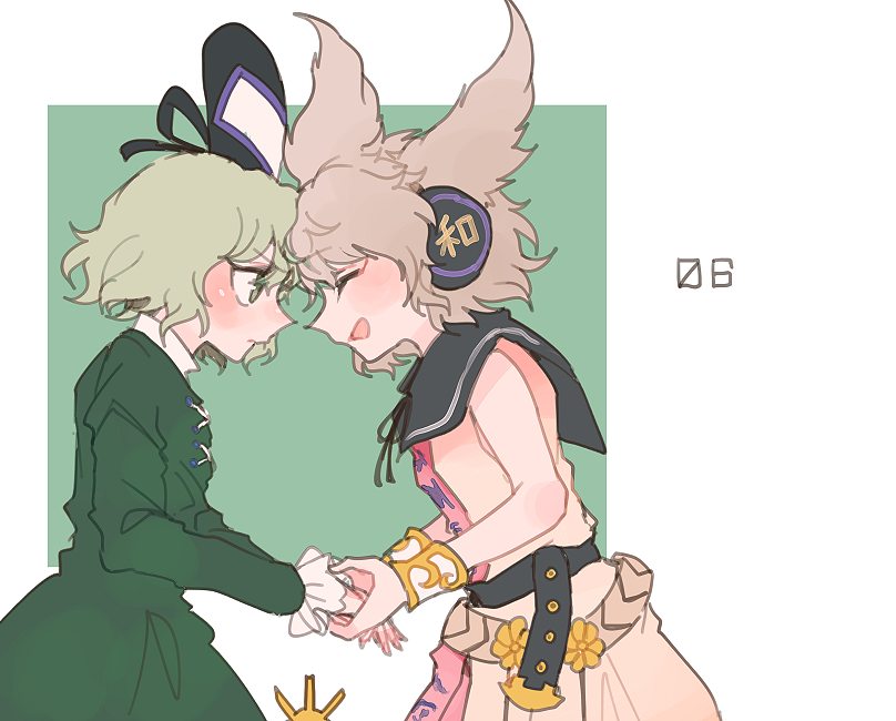 toyosatomimi no miko and soga no tojiko (touhou) drawn by itomugi-kun