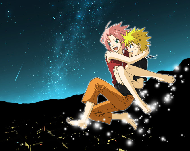 haruno sakura and uzumaki naruto (naruto and 1 more) drawn by firstsky