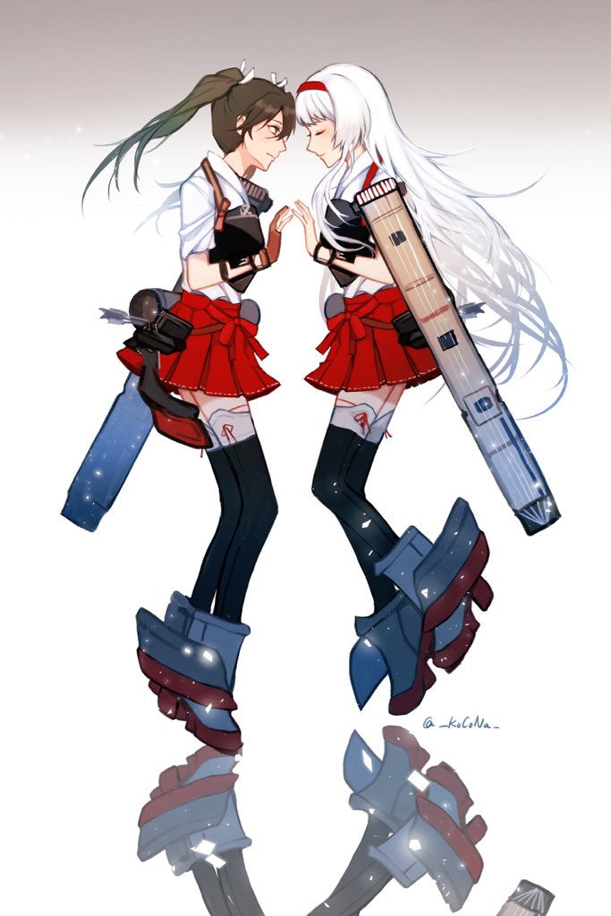 zuikaku, shoukaku, zuikaku kai ni, and shoukaku kai ni (kantai collection) drawn by kocona